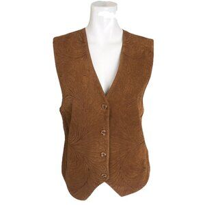 Erez Levy Ruddy Brown Embroidered Vest Top Size Medium